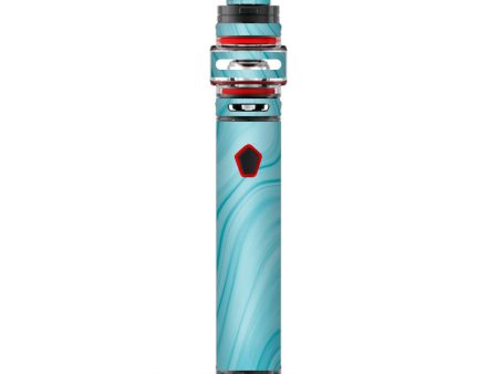 Teal Blue Ice Marble Swirl Glass Smok Stick Prince Baby Skin Supply