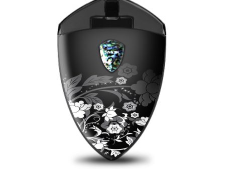 Black Floral Pattern Smok Rolo Badge Skin Online