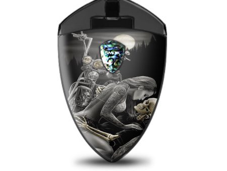 Biker Skeleton Full Moon Tattoo Smok Rolo Badge Skin Online Sale