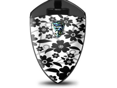 Black White Flower Print Smok Rolo Badge Skin Online